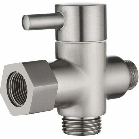 [NEVER USED] 3/8"-12/17 T 3-Way Valve Adapter Solid Brass Diverter Valve for Kitchen Bathroom Shower Nickel (1/4)