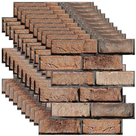[NEVER USED] 3D Wall Panels 10 Pack PVC Wall Panel Self Adhesive for Interior Wall Decor, 3D Wallpaper Waterproof for Bedroom Home Kitchen,Living Room,Office Decorate 11.81  11.81inch (Seamless Brick)