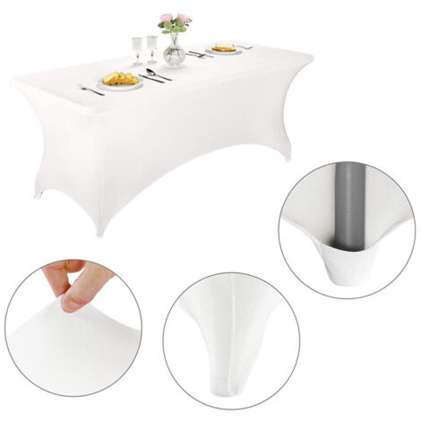 [NEVER USED] White cover for folding table 6FT 183x76x76cm polyester and elastane (1/5)