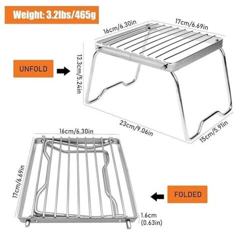 [NEVER USED] Campfire grate, portable grill grate, 17 cm folding grate ...