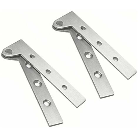 [NEVER USED] Set of 2 Stainless Steel Hidden Door Pivot Hinges 360 Degree Rotation, 4 Inch Offset Knife Hinges, Concealed Pivot Hinge, Brushed Silver, (1/4)