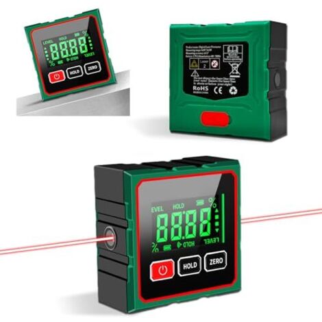 [NEVER USED] Electronic Level, Digital Inclinometer, with Laser Function Waterproof LCD Display Digital Angle 4 Magnetic Faces Spirit Level for Carpentry Woodworking Construction (1/5)