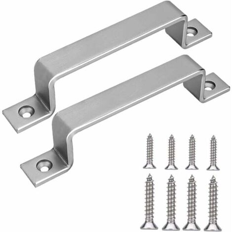 [NEVER USED] 2 pieces 200mm barn door handle sliding door handle industrial style door handles with screws for door shed garage wardrobe (1/4)