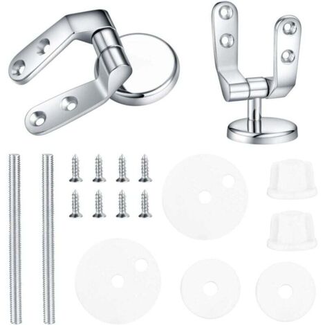 [NEVER USED] Toilet seat hinge, replacement fixing kit for toilet seat, toilet seat hinge fixings, for wood resin toilet seats – 2 pieces (1/4)