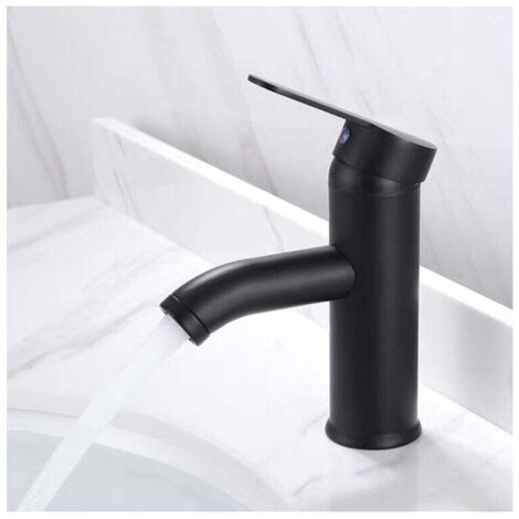 [NEVER USED] 1pc Basin Mixer Tap Stainless Steel Bathroom Faucet Cold and Hot Water Basin Mixer Black (1/2)
