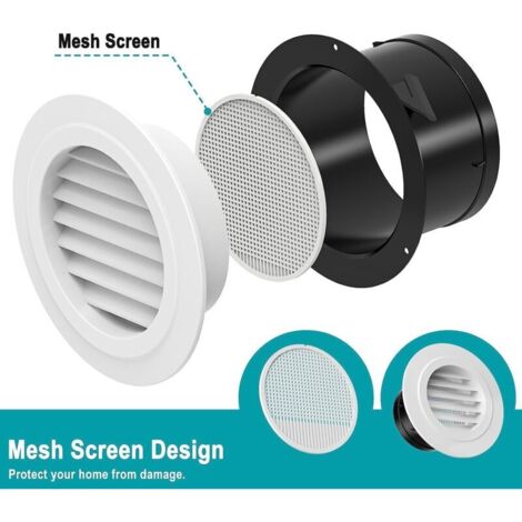 [NEVER USED] 100 mm round plastic ventilation grille with mosquito net ...