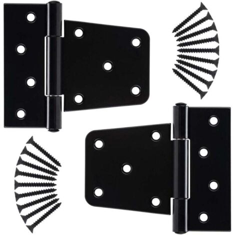[NEVER USED] Heavy Duty Door Hinges, Cabinet Heavy Door Hinges, Flat Door Hinges, Black Hinges in (2 pieces,3.5inch) (1/3)