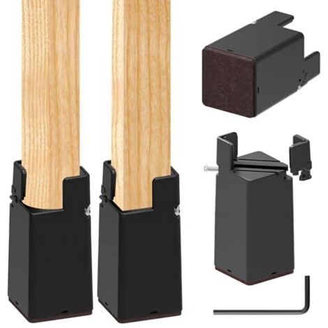 Vilas Risers 4 Furniture Risers 10cm, Adjustable Bed Risers with Screw Clamp, Heavy ...