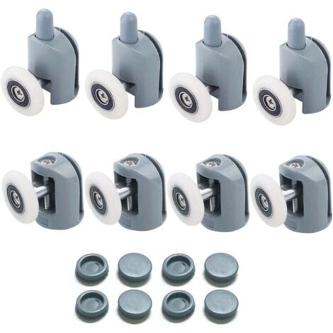 [NEVER USED] Piece sliding door roller, for shower door, 23 mm shower door rollers, rollers, shower cubicle for bathroom, 4 top and 4 bottom, (1/4)