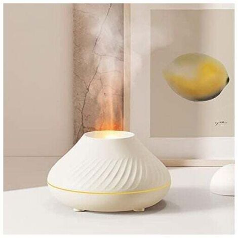 [NEVER USED] Flame Aroma Essential Oil Diffuser Humidifier 7 Flame Colors for Home, Bedroom, Yoga, Office with Waterless Auto Shut-off Protection (White) (1/4)