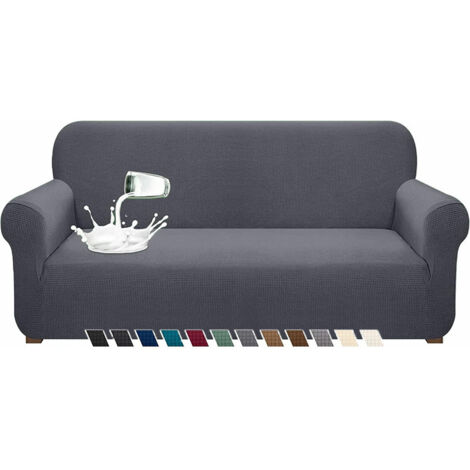 [NEVER USED] Waterproof Stretch Sofa Cover Spandex Jacquard with Anti-Slip Foam, 3 Seater, Grey
