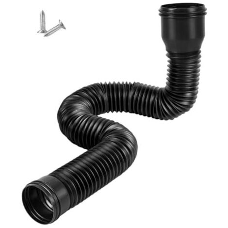 [NEVER USED] Gutter downpipe outlet, gutter downpipe extension, collection basin, downpipe extension set, flexible downpipe extensions for most downpipes, black (1/5)