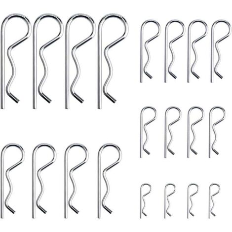 [NEVER USED] 20-piece R-Clip retaining pins, galvanized, heavy-duty split pin coupling bolt assortment set for tow truck locking systems, M1.2–M3.5 (1/4)