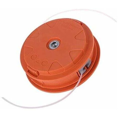 [NEVER USED] Strimmer Head Universal M10 Aluminum Nylon Mower Brush Lawn Yard Cutter 2 Lines Trimmer Grass Weeds (Orange) (1/4)