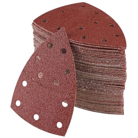 [NEVER USED] Pack of 100 Sandpaper for Sander, 105 mm x 152 mm, Grit P40/60/80/120/180/240/400, Sanding Triangles for Bosch PSM 100A, PSM 160, PSM 200 AES, PSM 18, PDA 180, PSM 160 A (1/5)
