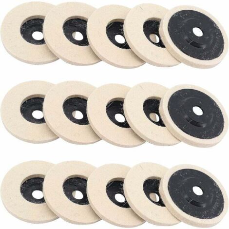[NEVER USED] Polishing Disc, 15 Pieces 4 Inch 100 mm Wool Polishing Disc for Angle Grinder—— (1/4)
