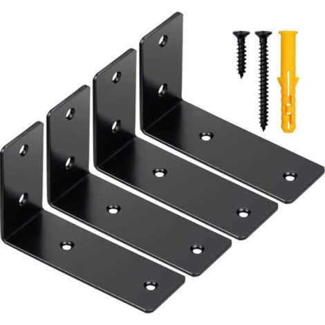 [NEVER USED] 4 Pcs L Shaped Straight Bracket, 125 x 80 x 45mm Small Fixing Bracket for Repairing and Fixing Wood, Plastic and Metal (1/4)