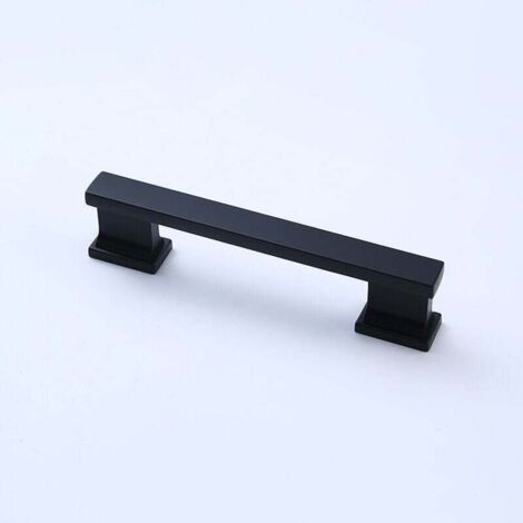 [NEVER USED] 2 pcs Shower Door Handle, Hole Pitch 76mm, Shower Cabin Handle, Arched Glass Door Handle, Matt Black, Solid, Length 101mm (1/4)