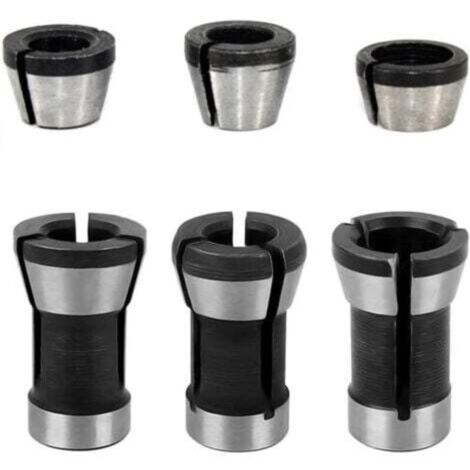 6-piece Router Bit Clamp Adapter 6mm 6.35mm 8mm Milling Cutter Chuck ...