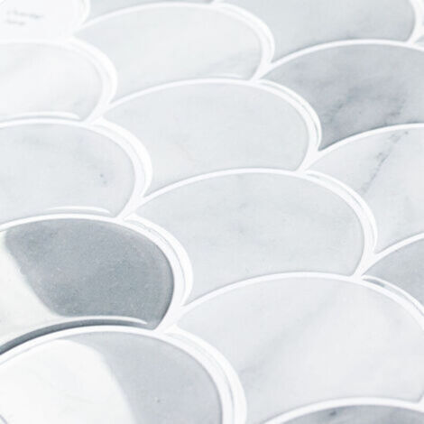 Self-adhesive tile wallpaper, grey sector pattern, 30 x 30 cm, mosaic ...