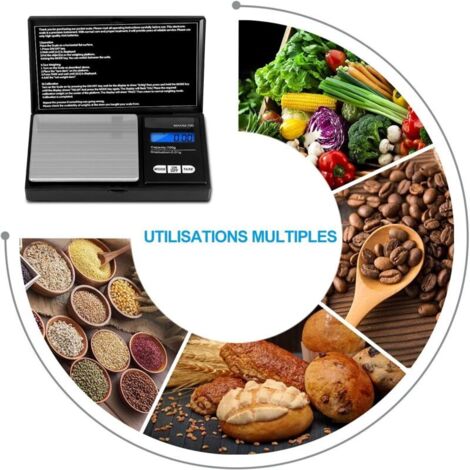 Powder Small Scale Precision Scale 0.01g, Kitchen Scale 500g 0.01g, Pocket Scale with LCD ...