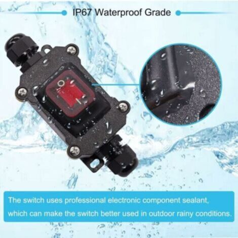 IP67 Waterproof Cable Switch, ON/OFF Line Switch, Rocker Switch, 220V ...