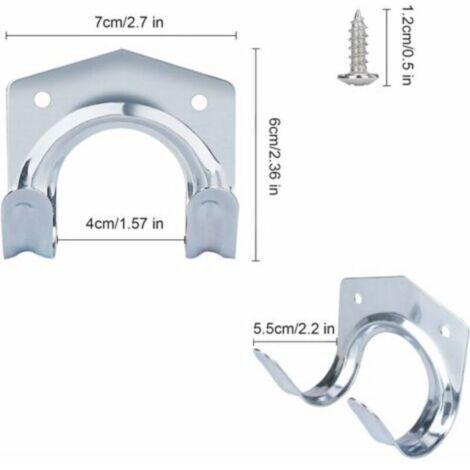 Metal Storage Rack Hooks Metal Storage Hooks, Wall-Mounted Double U-Shaped Steel Garden Tool ...
