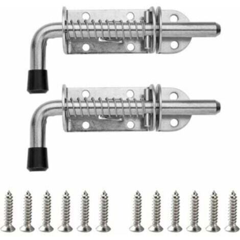 Stainless steel spring-loaded sliding door locks, 2 packs, easy spring ...