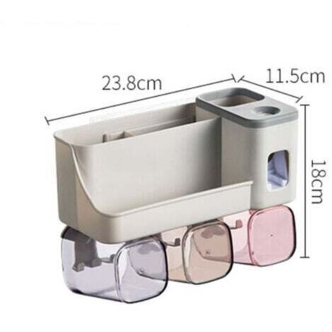 Wall-mounted toothbrush holder with automatic toothpaste dispenser ...