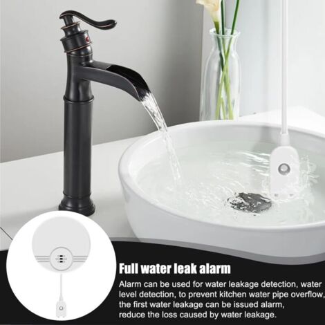 Set of 2 water detectors, water alarm, 135 dB water control alarm, for ...