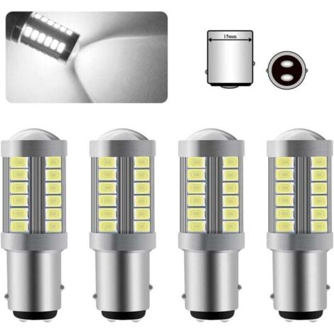 [NEVER USED] x 1157 BAY15D LED bulbs, super bright, white, 6000 K, 5630, 33 SMD, Canbus brake light, 12 V (1/4)
