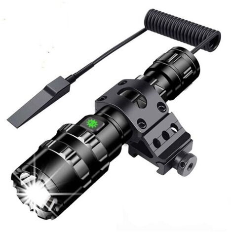 [NEVER USED] Tactical Flashlight, 3000 Lumens Super Bright L2 LED Flashlight, USB Rechargeable, 5 Lighting Modes, Picatinny Rail Mount and Pressure Switch for Outdoor Fishing [Energy Class A+++] (1/4)
