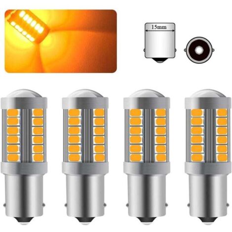 [NEVER USED] 1156BA15S P21W LED Bulb, Amber Yellow, Super Bright Bulb, 6000K, 5630, 33 SMD, Car Front and Rear Turn Signal Lights, 12-30V (1/4)