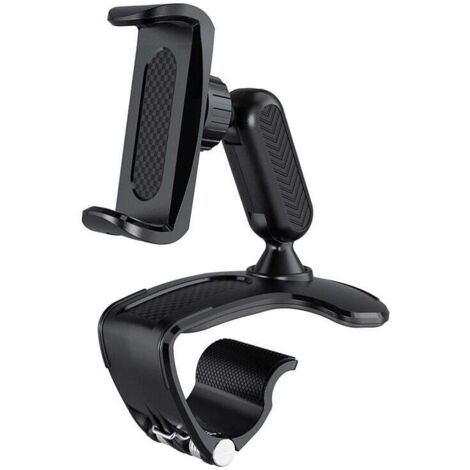 [NEVER USED] Multifunctional Car Dashboard Phone Holder, Car Phone Mount with 360° Rotatable Adjustable Spring Clip for GPS and 6.17-8.53 inch Smartphones - Black (1/4)