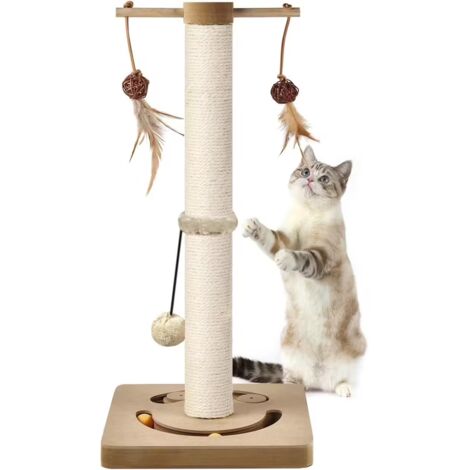 Griffoir pour chat ovale – planche à gratter en carton ondulé, nid en forme de bol, canapé et lit pour chat, avec jouet poisson, idéal pour chats d’intérieur (1/5)