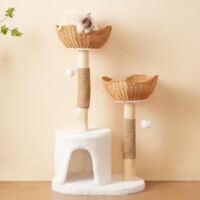 Jouet interactif 3-en-1 pour chat – 12 trous, carton avec secret de préhension, rechargeable, 8 accessoires