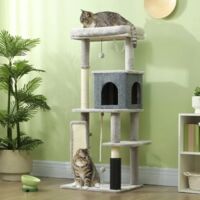 Arbre à chat tour avec plateformes, coussins et griffoirs