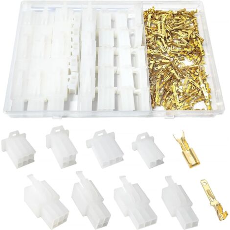 Coavas – Kit de connecteurs automobiles 190 pièces 2.8mm – 2, 3, 4, 6 broches – Boîte de rangement – Plastique isolant et cuivre étamé (1/5)