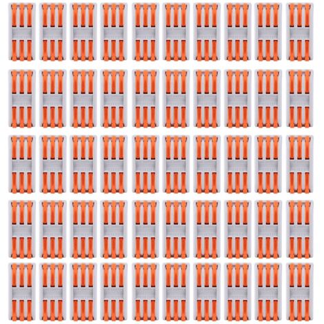 50 pièces conducteur de câblage 1128AWG PCT-2-3 connecteur de borne de câblage rapide orange,DUBUNS