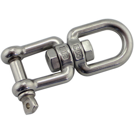 1Pieces M8 Acier Inoxydable Double Extremite Crochet Oeil Pivotant Oeil Y Fourche Rotation Grillo Anneau Connecteur Pour Suspendre Sac De Sable Swing, Chaise Suspendue-RAPANDA