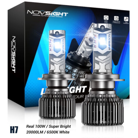 Kit de phares à LED H7 72W 15000LM 6500K – Faisceau ultra-focalisé – Étanchéité IP68 – Installation plug and play