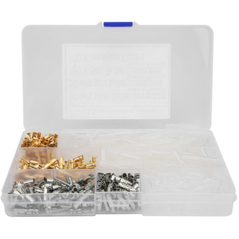 400PCS 4.0mm Connecteurs à balles mâles femelles Kit de couvercles isolants de connecteurs électriques de voiture pressés à froid,DUBUNS