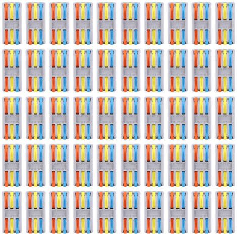 50 pièces 1128AWG PCT-2-3 bloc de jonction de conducteur de câble électrique connecteur de câblage rapide,DUBUNS