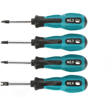 Jeu de tournevis magnétiques 4 pièces, embouts de tournevis en U, type fourche fixe, tournevis à fente magnétique, kit d'outils à main multifonction CR-V (1/5)