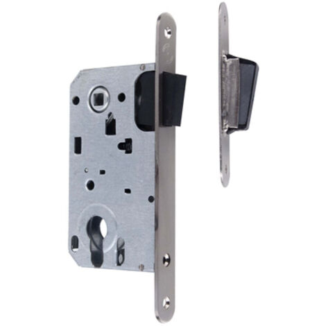 Cerradura magnética embutir 85mm níquel satinado