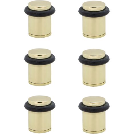 6 topes puerta cilíndricos acero inoxidable dorado ø20mm