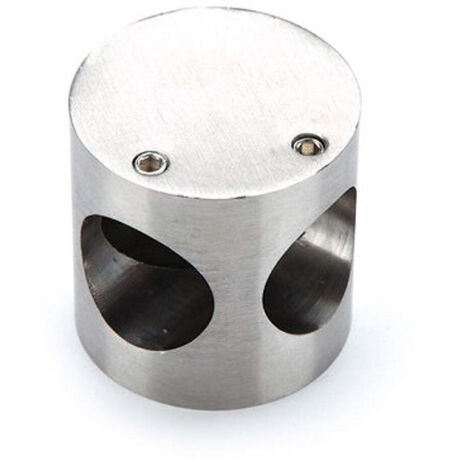 Nudo conector para cabina fenólica 25mm acero inoxidable 90º (1/2)