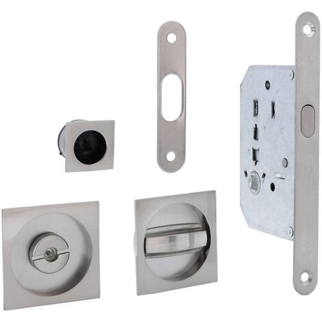 Kit puerta corredera condena uñero níquel satinado 16mm