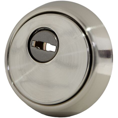 Escudo seguridad acero niquelado bombín puerta 65mm (1/5)