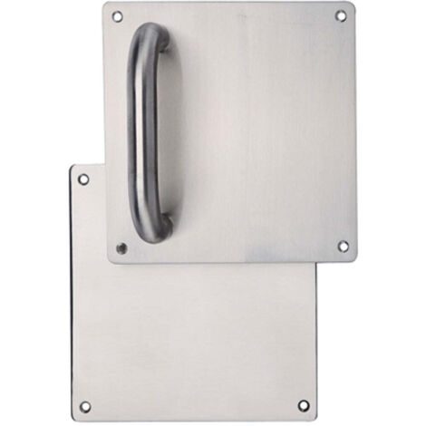 Manillón puerta acero inoxidable placa cuadrada 170mm níquel satinado